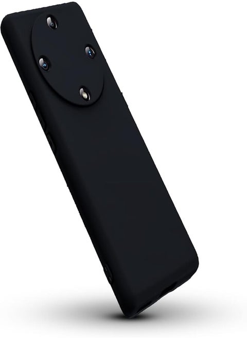 For Honor X9a Silicone Back Color Cover,Camera Protection From Shocks From TPU Compatible For Honor X9a (6.67'') (Midnight Black)