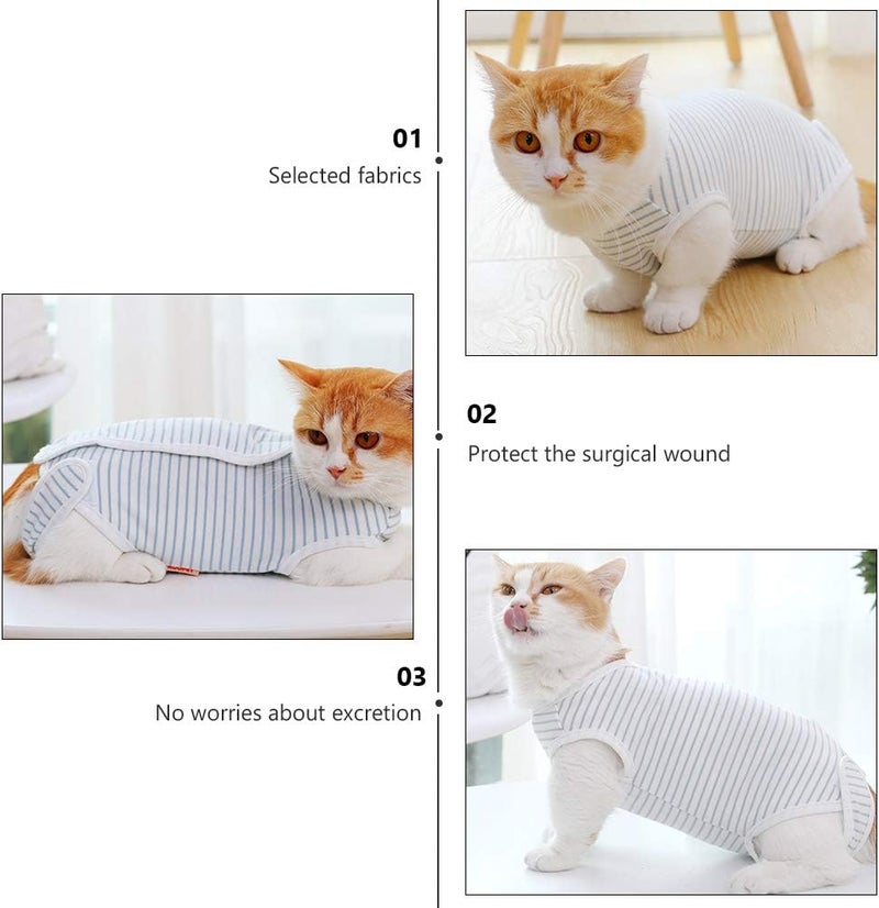 klarako cat postoperative Clothing Pet Post Ope Vest Dog Re Shirt Puppy Protector Cloth cat Abdominal Wounds Suit cat ization Clothes Male 5% pet cat - Image 2