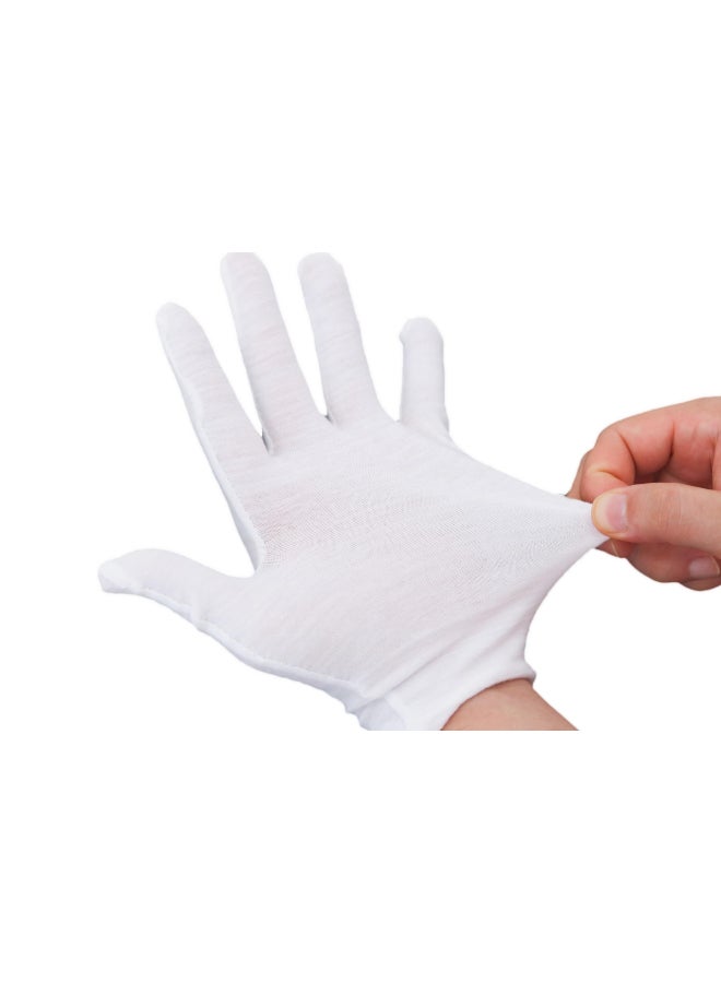 COOBL 12 Pairs White Cotton Gloves For Dry Hands and EczemaSoft Breathable Stretchy Working Gloves for coins JewelryMoisturizing Glove for Women and man - Image 4