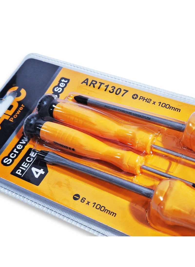 ABC Professional 4-piece multi-function screwdriver set (straight and star), different sizes repair tools set ( PH2 , 6 x 100MM - PH0 , 3 x 50MM ) , lightweight and easy to use anywhere  - Image 2