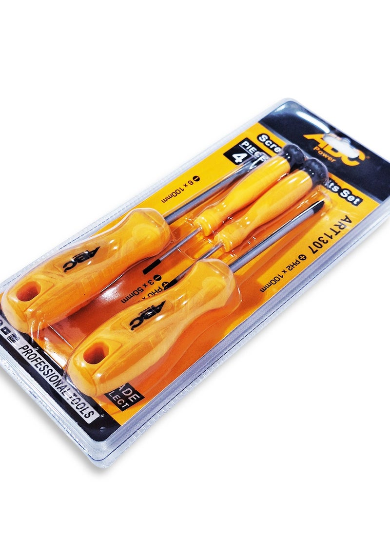 ABC Professional 4-piece multi-function screwdriver set (straight and star), different sizes repair tools set ( PH2 , 6 x 100MM - PH0 , 3 x 50MM ) , lightweight and easy to use anywhere  - Image 4