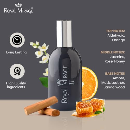 Royal Mirage II Eau De Cologne for Men | Long-Lasting Perfume Mist | Premium Luxury EDC | Fresh, Floral & Woody Notes | Alcohol-Free | Versatile Everyday Use | Gift for Men | 120ml - Image 2