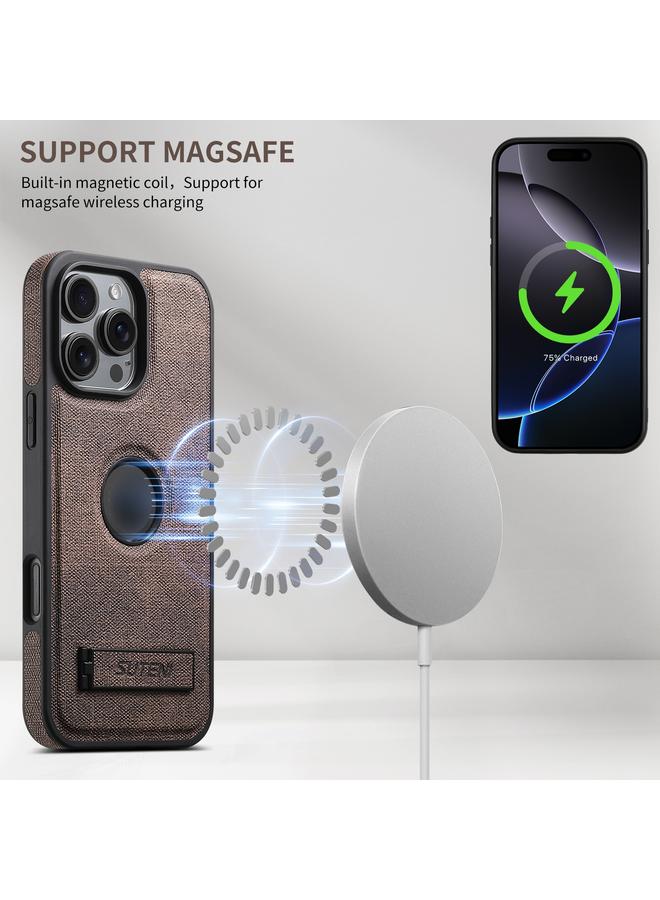 Suteni Case For iPhone 13 Pro G2 Holder Denim Leather Back MagSafe Phone Case - Image 3
