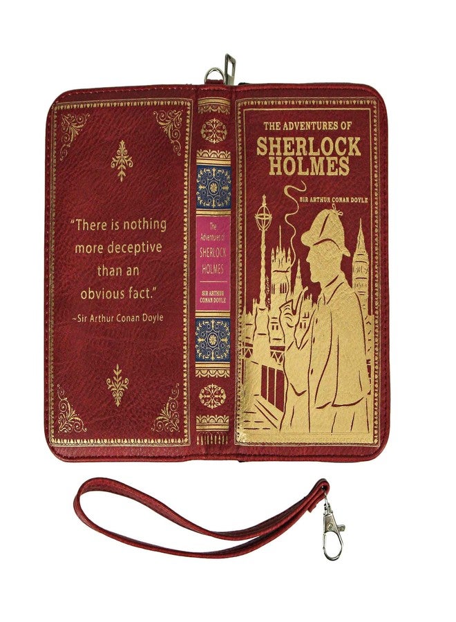 Things2Die4 Sherlock Holmes Red and Gold Book-Style Wallet with ID Holder - Snap Closure - Fashionable Wristlet Strap for Mystery Enthusiasts - Sleuthing in Style - Image 5