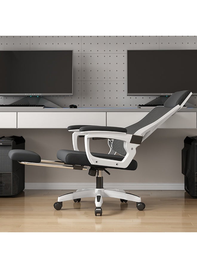 Ergonomic Office Chair, Height and Backrest Adjustable Desk Chair with Lumbar Support and Footrest for Work, Study and Gaming, Swivel Computer Chair for Home Office, Z1 (White) - Image 4