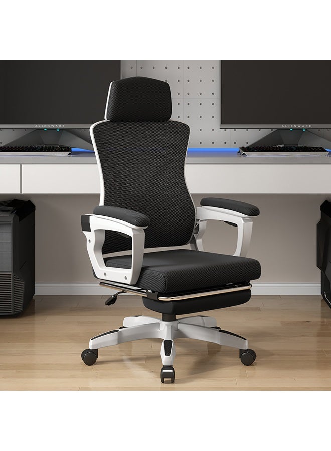 Ergonomic Office Chair, Height and Backrest Adjustable Desk Chair with Lumbar Support and Footrest for Work, Study and Gaming, Swivel Computer Chair for Home Office, Z1 (White) - Image 3