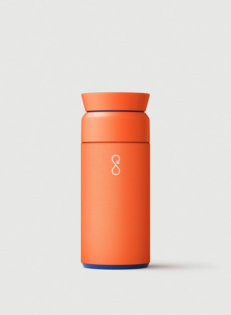 Ocean Bottle Brew Flask With 360º Leak Proof Lid Eco-Friendly Bottle 350ml - Sun Orange - Image 1