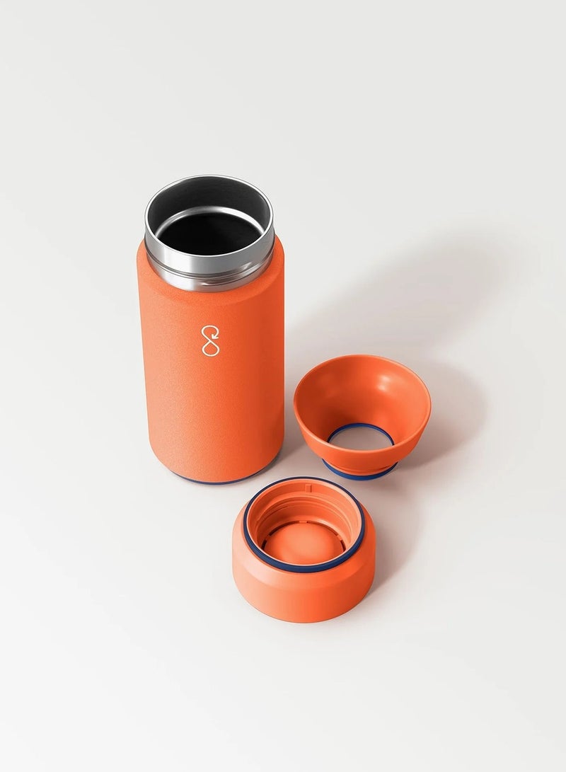 Ocean Bottle Brew Flask With 360º Leak Proof Lid Eco-Friendly Bottle 350ml - Sun Orange - Image 3