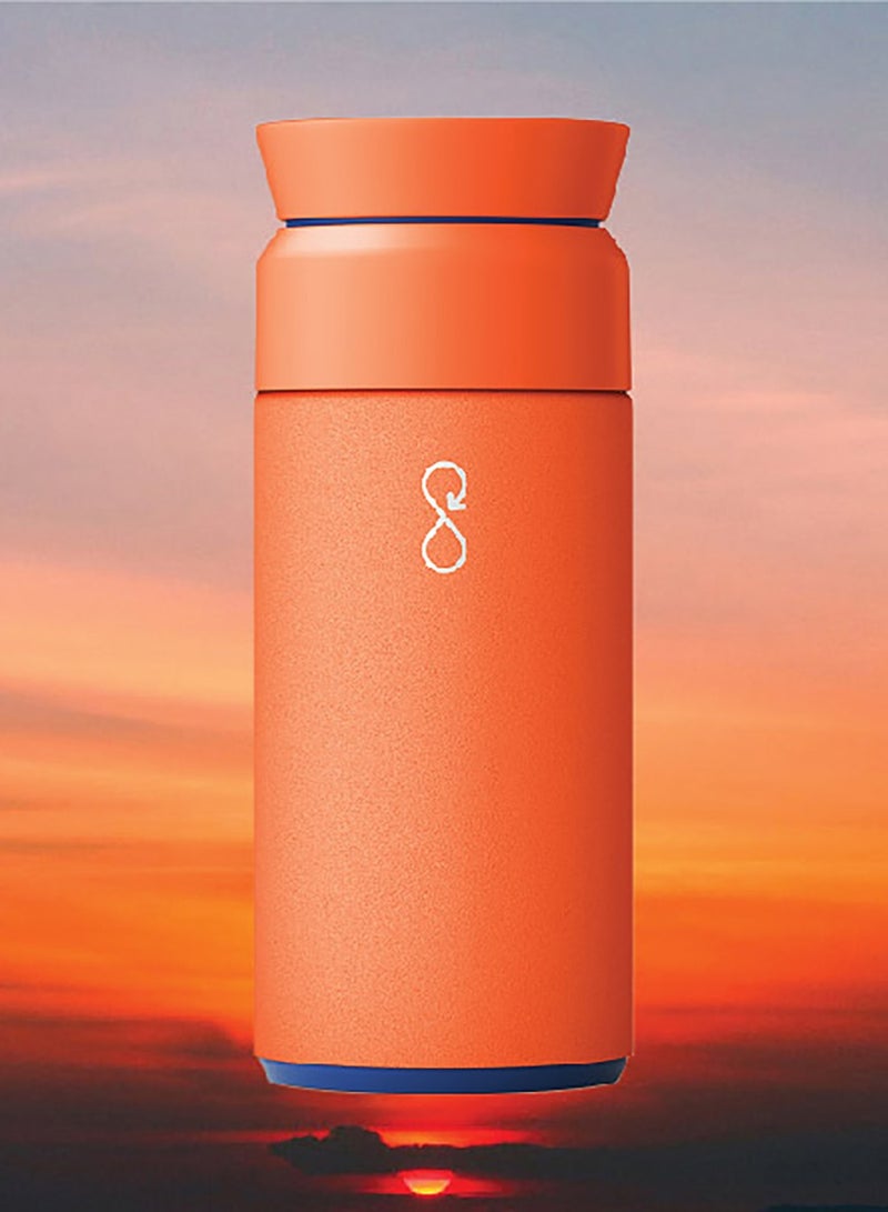 Ocean Bottle Brew Flask With 360º Leak Proof Lid Eco-Friendly Bottle 350ml - Sun Orange - Image 5