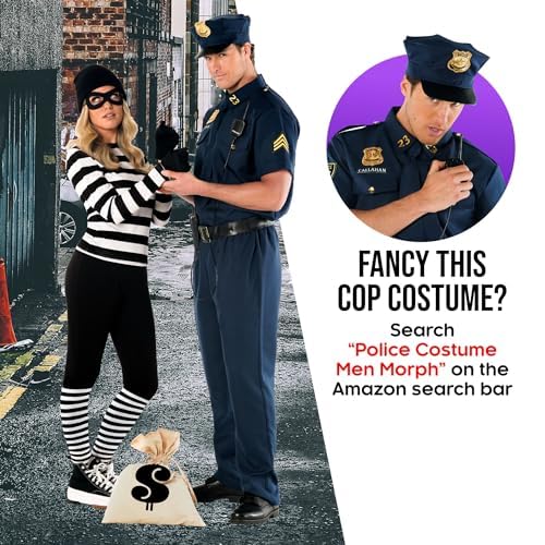 Morph Burglar Costume Women Robber Costume Women Bank Robber Costume For Women Cop and Robber Costume Adult L - Image 5
