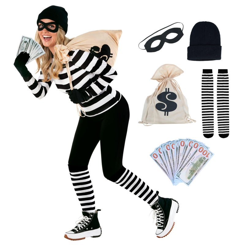 Morph Burglar Costume Women Robber Costume Women Bank Robber Costume For Women Cop and Robber Costume Adult L - Image 1