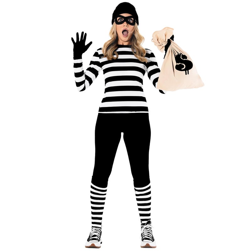 Morph Burglar Costume Women Robber Costume Women Bank Robber Costume For Women Cop and Robber Costume Adult L - Image 2