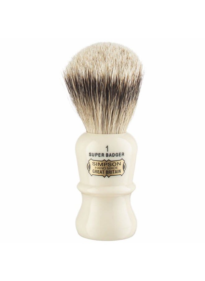 Simpson Shaving Brushes - Emperor Super Badger Brush- Simpson Shaving Brushes - Faux Ivory Handle (1 Super) - Image 1