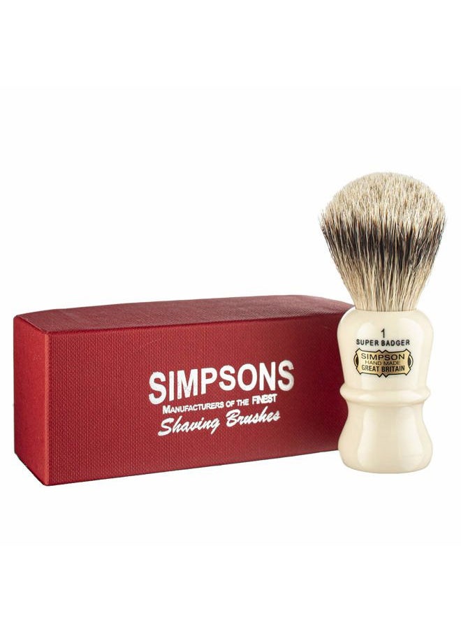 Simpson Shaving Brushes - Emperor Super Badger Brush- Simpson Shaving Brushes - Faux Ivory Handle (1 Super) - Image 1