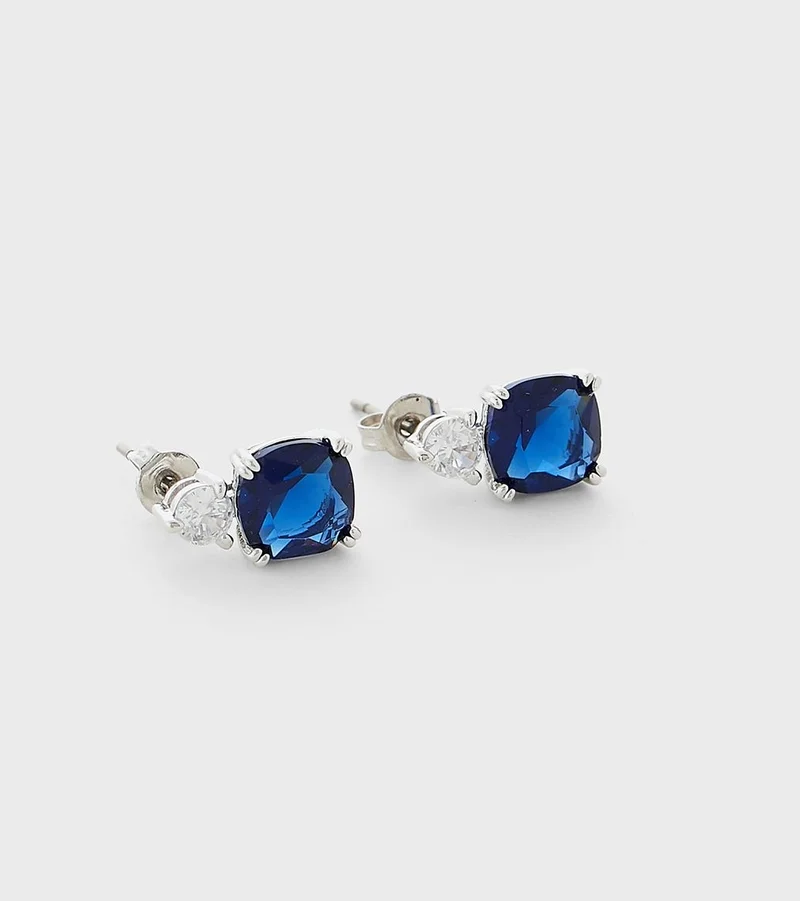BUCKLEY LONDON BUCKLEY LONDON THE CARAT COLLECTION - SAPPHIRE CUSHION DOUBLE DROP EARRINGS