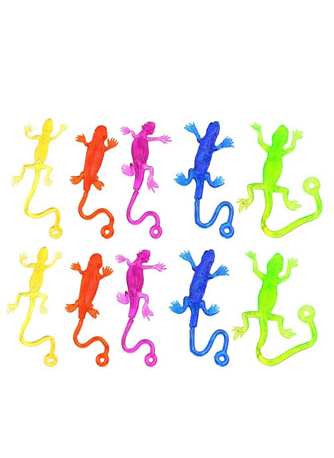 STOBOK - Sticky Lizard, 24Pcs Funny Sticky Lizard Toy Sticky Hands Lizard Gecko Figures Stretchy Sticky Lizards For Cosplay, Party Favors (Random Color) - Image 1
