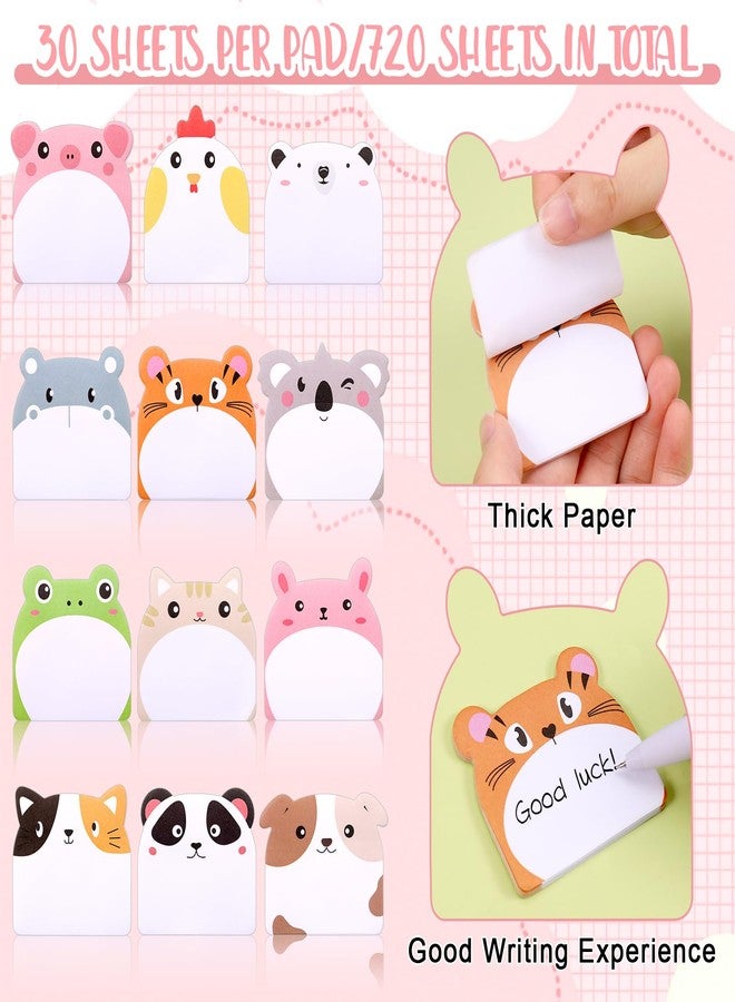 JIANTA 24 Pcs Cute Sticky Notes, 12 Animal Designs, 720 Sheets Sticky Notes for Party Bags, Party Favors - Image 3