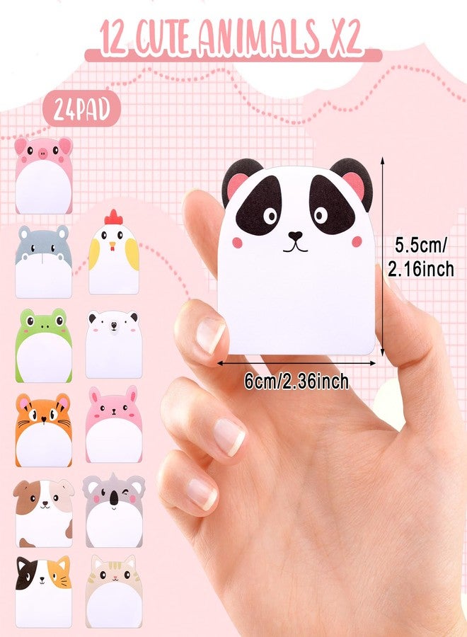 JIANTA 24 Pcs Cute Sticky Notes, 12 Animal Designs, 720 Sheets Sticky Notes for Party Bags, Party Favors - Image 2