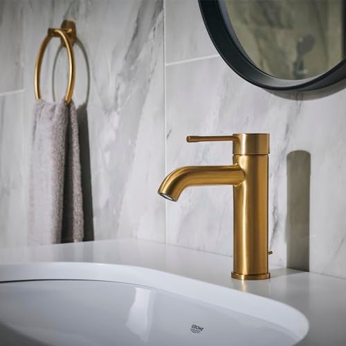 GROHE 23592GNA Essence Single Hole SingleHandle SSize Bathroom Faucet 12 GPM Brushed Cool Sunrise Brushed Gold - Image 3