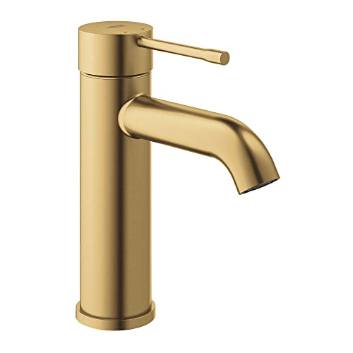 GROHE 23592GNA Essence Single Hole SingleHandle SSize Bathroom Faucet 12 GPM Brushed Cool Sunrise Brushed Gold - Image 1