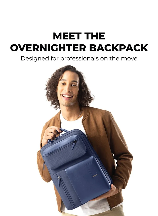 Mokobara The Overnighter Backpack 23L Premium Nylon 16" Unisex Multipurpose Laptop Backpack (Blue)
