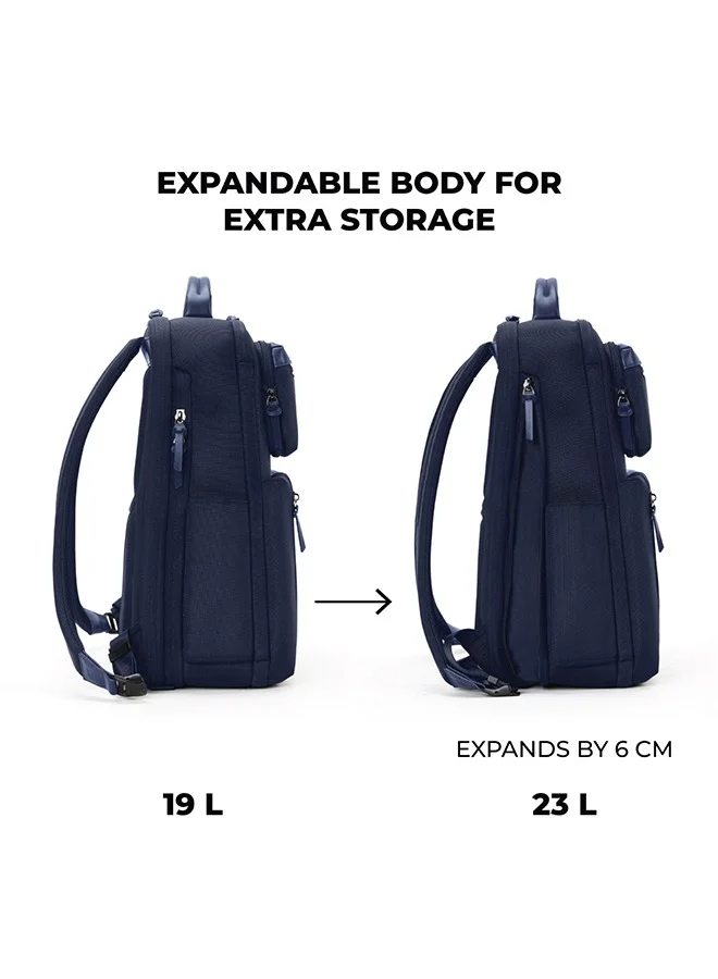 موكوبارا للتجارة ذ.م.م The Overnighter Backpack 23L Premium Nylon 16" Unisex Multipurpose Laptop Backpack (Blue)