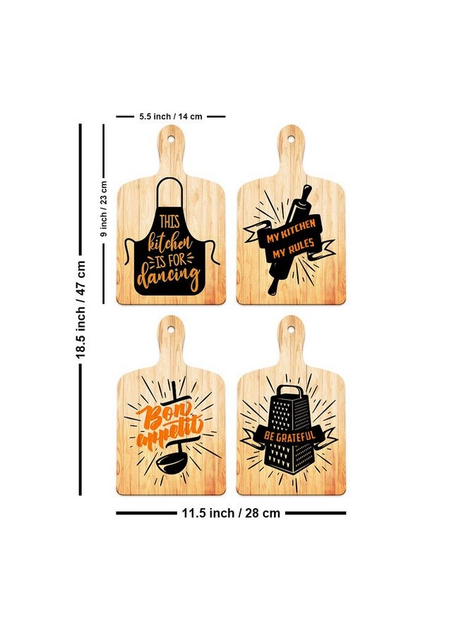 Artvibes Beautiful Kitchen Quotes Designer Wooden Wall Hanger for Home Decor | Gifts | Decoration Items for Kitchen | Decorative Item for Home (WH_5611N, Set of 4) - Image 2
