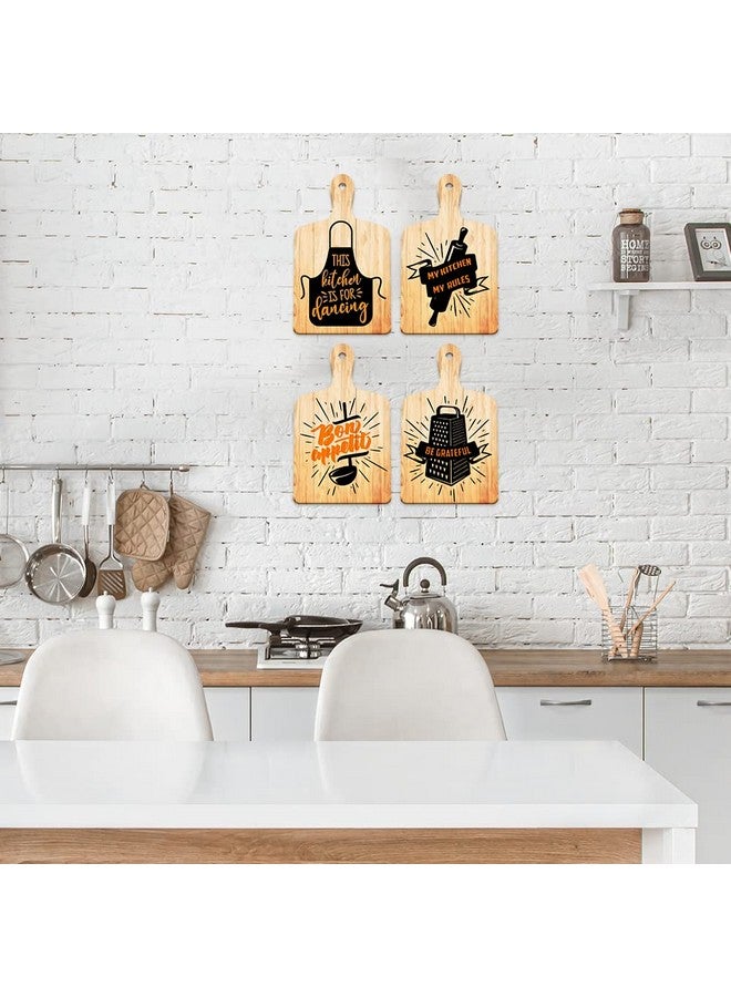 Artvibes Beautiful Kitchen Quotes Designer Wooden Wall Hanger for Home Decor | Gifts | Decoration Items for Kitchen | Decorative Item for Home (WH_5611N, Set of 4) - Image 1