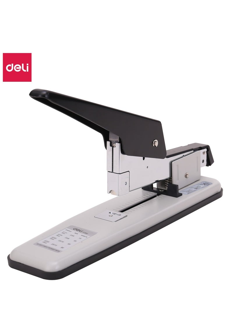 Deli E0390 Heavy Duty Stapler, Durable High-Capacity Desktop Stapler, Ideal for Binding Large Document Stacks in Office Use, Random Color (Black/White) - Image 2