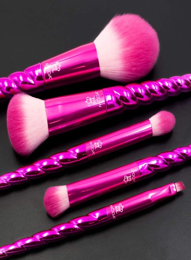 MODA Mythical 5pc Wild Blush Kit – Vegan Makeup Brush Set with Colorful Handles & Soft Synthetic Filaments – Face & Eye Brush Set - Image 2