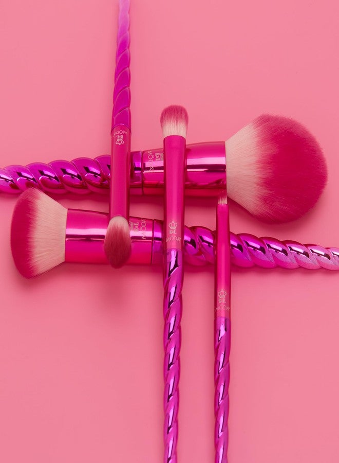 MODA Mythical 5pc Wild Blush Kit – Vegan Makeup Brush Set with Colorful Handles & Soft Synthetic Filaments – Face & Eye Brush Set - Image 3