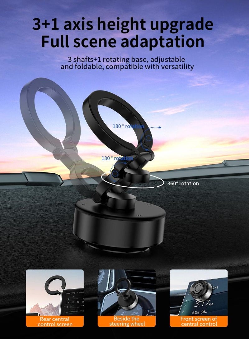 phomemo Magnetic Car Phone Mount – Vacuum Suction Foldable Dashboard Holder, Universal 4.7-7 Inch Smartphones, 360 Adjustable, Strong Magnetic Grip, Durable Aluminum Alloy - Image 4