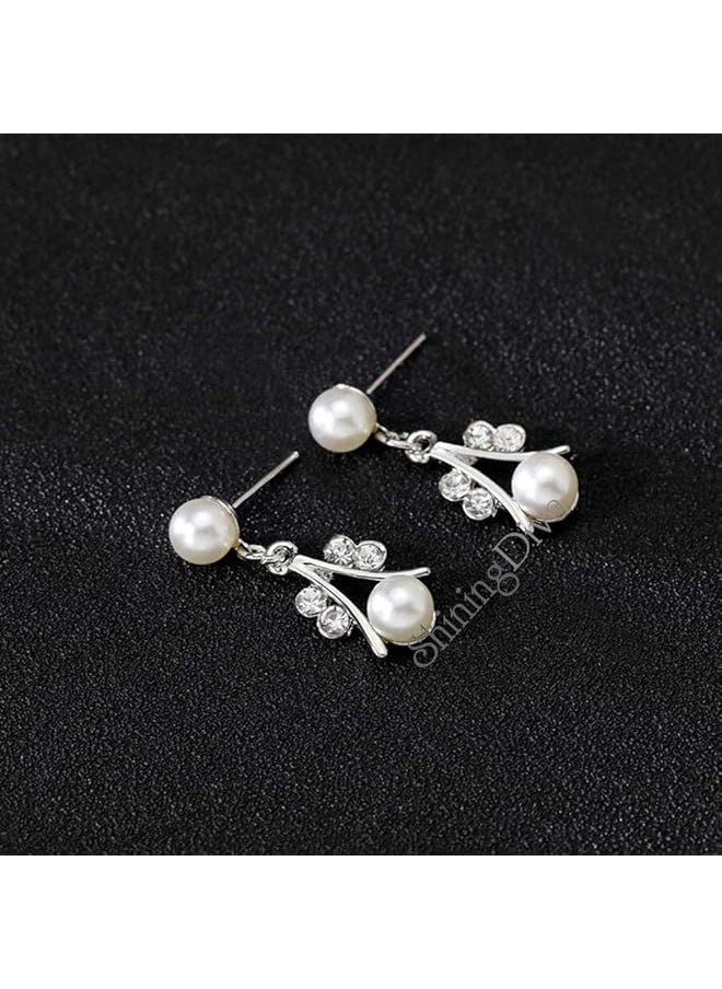 Shining Diva Fashion Latest Stylish 18K Gold Plated Combo Pearl Necklace Earrings Bracelet Jewelery Set For Women And Girls  - Image 5