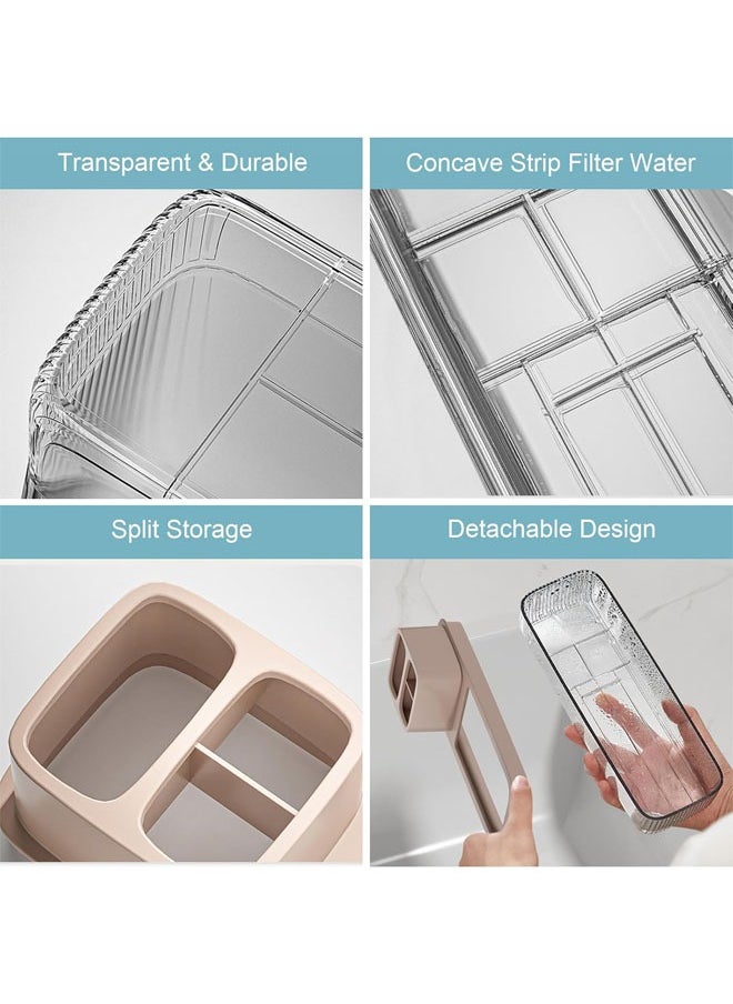 Hihonor 1 PCS Toothbrush Holder with 2 Cups and 3 Slots, for Bathroom Organization Container, Storage for Organizing Toothpaste, Traditional or Electric Toothbrush Storage, Plastic  - Image 2