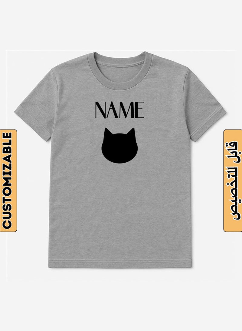 لوحة تيشيرت قطن قابل للتخصيص باسمك مع تصميم أيقونة قطة - Image 1