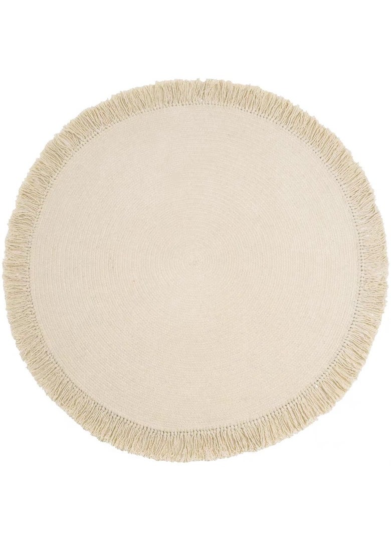 LINGWEI Round Carpet Nordic Linen Cotton Handmade Tassel Round Mat Bohemian Carpet Yoga Mat For Sofa Living Room Bedroom Bathroom Home Decor  - Image 2
