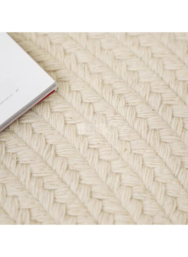 LINGWEI Round Carpet Nordic Linen Cotton Handmade Tassel Round Mat Bohemian Carpet Yoga Mat For Sofa Living Room Bedroom Bathroom Home Decor  - Image 3