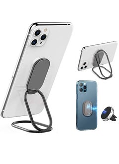 Cell Phone Ring Holder Finger Kickstand 360° Foldable Swivel Phone Stand Metal Back Ring Grip Foldable Ring Stand for Magnetic Car Mount iPhone and All Smart Phones