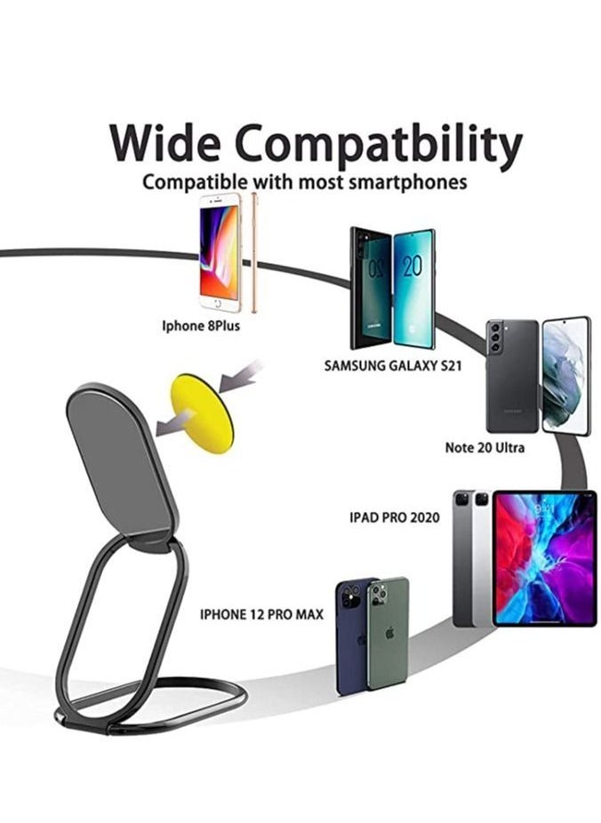 Generic - Cell Phone Ring Holder Finger Kickstand 360° Foldable Swivel Phone Stand Metal Back Ring Grip Foldable Ring Stand for Magnetic Car Mount iPhone and All Smart Phones - Image 1