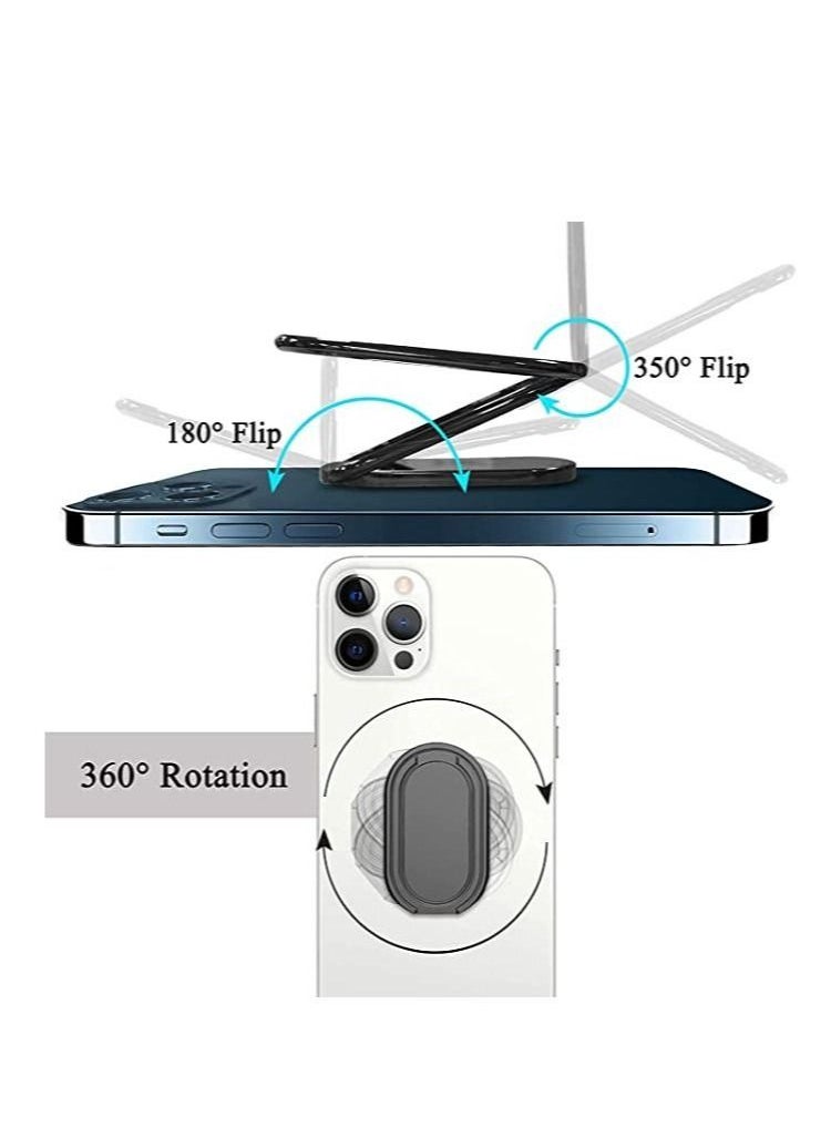 Generic - Cell Phone Ring Holder Finger Kickstand 360° Foldable Swivel Phone Stand Metal Back Ring Grip Foldable Ring Stand for Magnetic Car Mount iPhone and All Smart Phones - Image 1