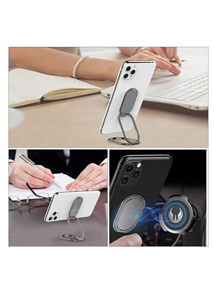 Generic - Cell Phone Ring Holder Finger Kickstand 360° Foldable Swivel Phone Stand Metal Back Ring Grip Foldable Ring Stand for Magnetic Car Mount iPhone and All Smart Phones - Image 1