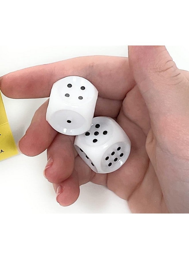 Koplow Games White Tactile Dice with Raised Black Pips D6 20mm (25/32in) Pack of 2 Dice Koplow Games - Image 3