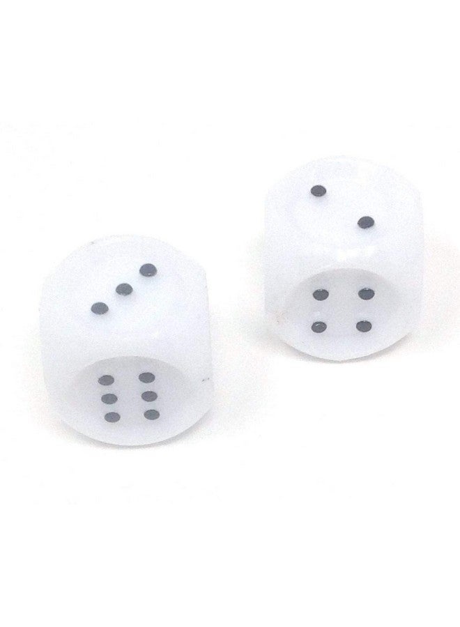 Koplow Games White Tactile Dice with Raised Black Pips D6 20mm (25/32in) Pack of 2 Dice Koplow Games - Image 1