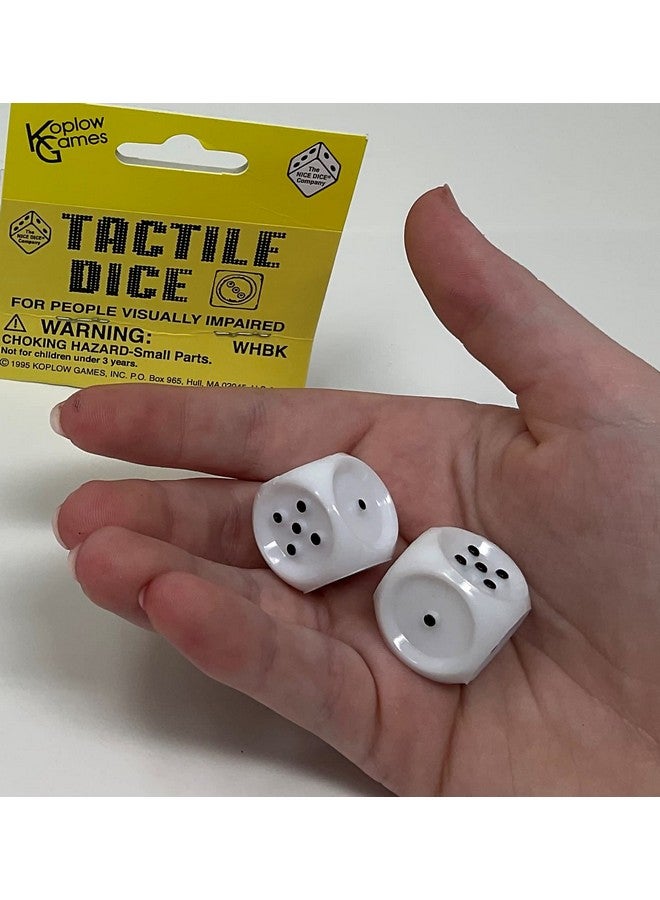 Koplow Games White Tactile Dice with Raised Black Pips D6 20mm (25/32in) Pack of 2 Dice Koplow Games - Image 4