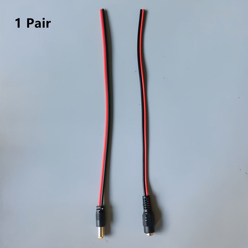 2 Pairs 5.5x2.1mm Male Female Plug 12V DC Power Pigtail Cable for CCTV Camera Connector Extension - Image 4