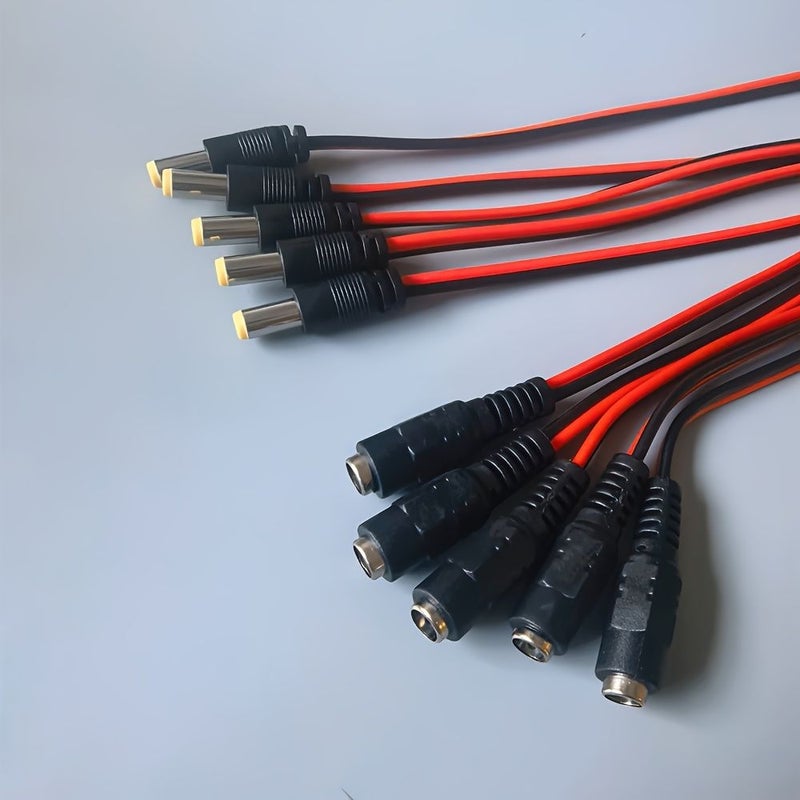 2 Pairs 5.5x2.1mm Male Female Plug 12V DC Power Pigtail Cable for CCTV Camera Connector Extension - Image 5