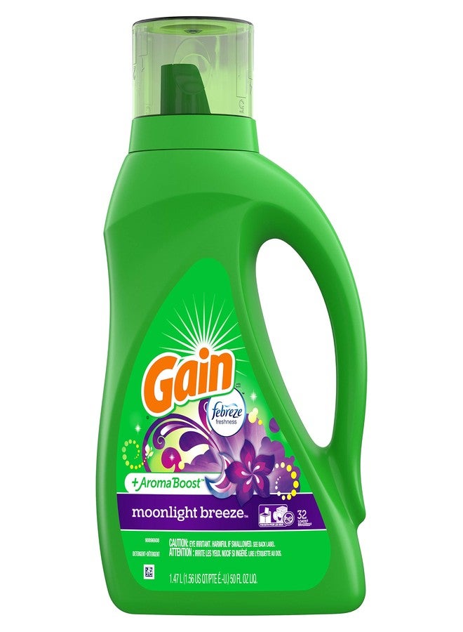 Gain + Aroma Boost Liquid Laundry Detergent with Febreze Freshness, Moonlight Breeze, 32 Loads 50 fl oz - Image 1