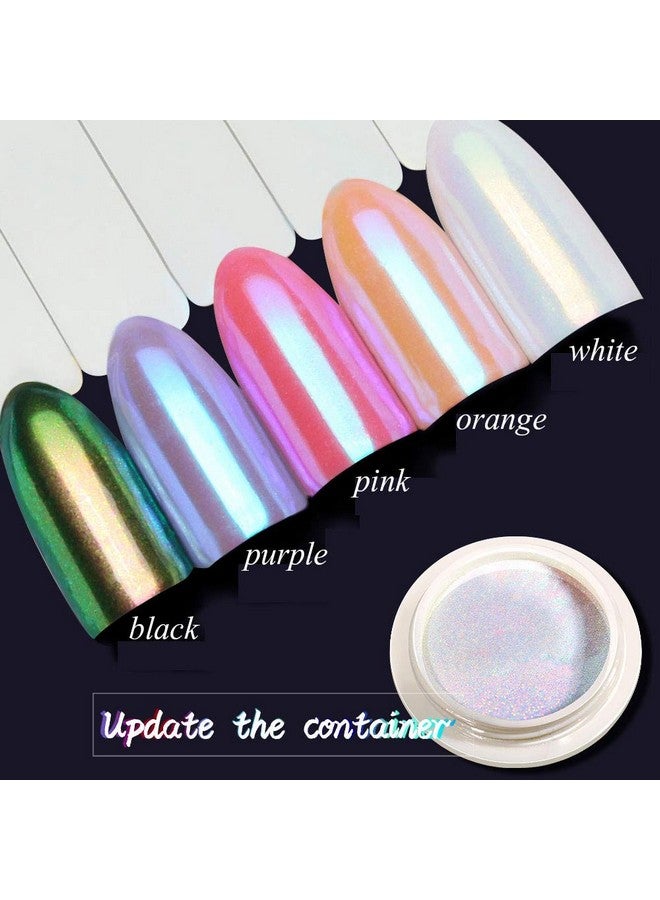 Pretty Diva Prettydiva Aurora Chrome Nail Powder - Mermaid Chrome Nail Powder White Iridescent Chrome Nail Powder Aurora Powders For Nails, Unicorn Mermaid Powder For Nails Chrome Mica Powder Manicure Pigment. - Image 2