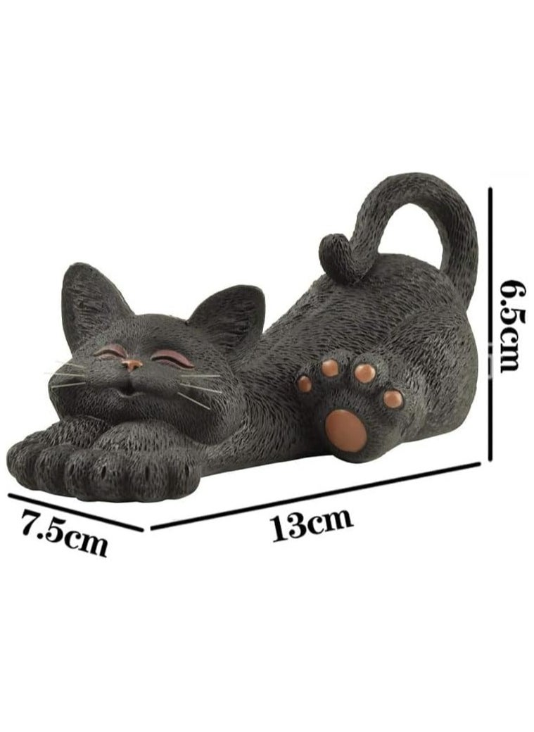 KASTWAVE Cat Figurine Meditation Yoga Collectible, Happy Cat Collection, Cat Lover Gifts for Women, Cat Lover Gifts for Men, Meditation Decor, Yoga Decor, for Home Decoration Ornaments  - Image 4