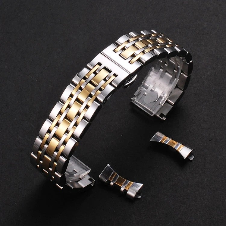 Y&D Luxury 304 Stainless Steel Watch Strap with Seven Beads – Durable Solid Metal Replacement Band for Watches - Image 1